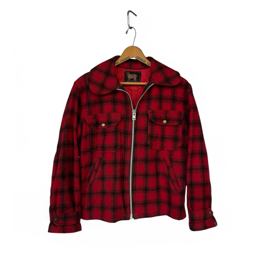 Woolrich Red Plaid Wool Coat Woolrich Buffalo Hunting Jacket